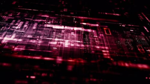 High-Tech Red Digital Data Stream Background