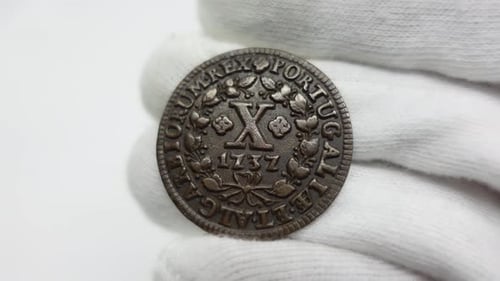 Old Coins. Portuguese Copper Coin 10