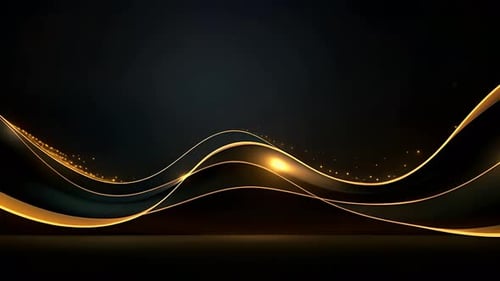 Elegant Golden Wavy Lines Abstract Background