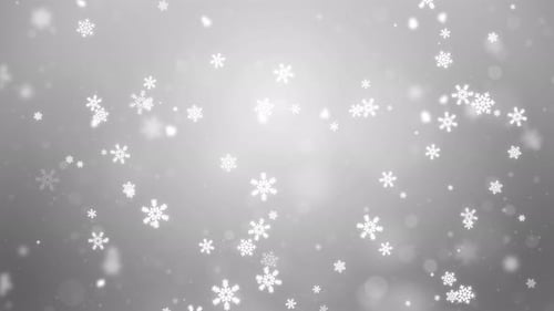 Animated White Snowflakes Winter Holiday Loop