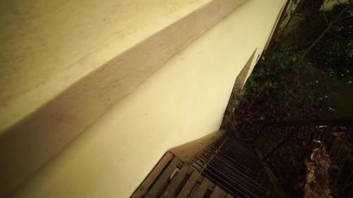 Exterior of Abandoned Building with Barred Windows