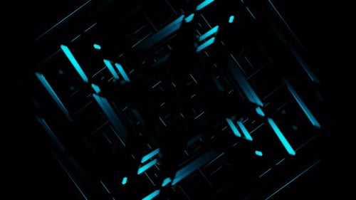 Pulsating Light Animation With Abstract Rotating Geometric Patterns