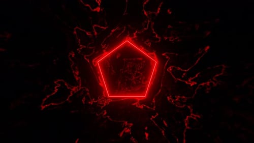 Red Pentagon Liquid Effect Background Loop Animation In 4K
