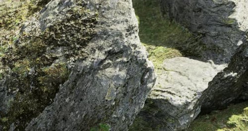Realistic 3D Nature Rock Formation Slowly Zooms Out