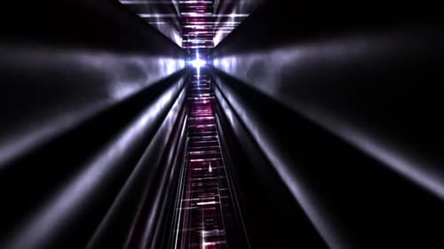 Shiny Black Lights Tunnel Animation