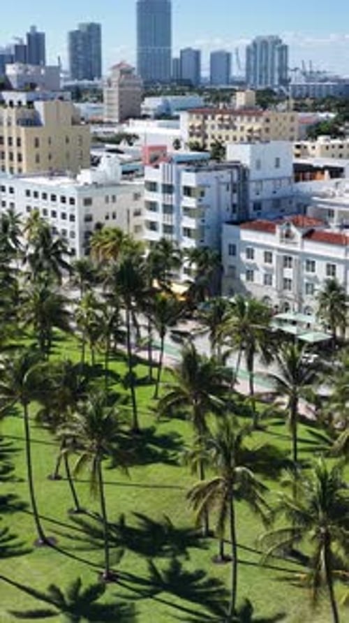 Miami Beach Skyline At Miami Beach In Florida United States.