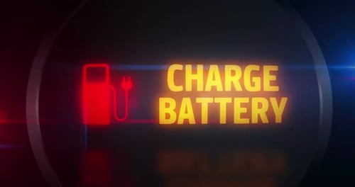 Charge battery symbol light flashing on board control display