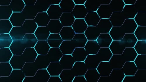 Abstract futuristic hexagons surface concept. Honeycomb background loop. Modern trendy sci-fi