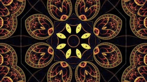 Mandala Colorful Ethnic Ornaments Background Loop