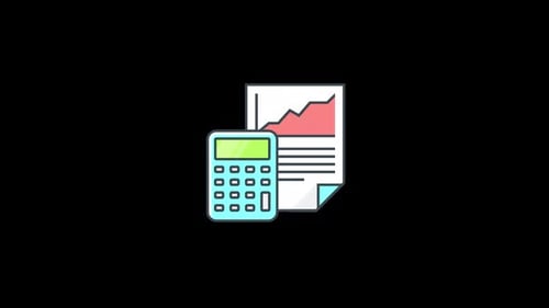 Animated Calculator and Financial Document Icon