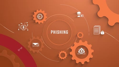 Infographie plate, coloriser les Icones, arrière-plan, hameçonnage, animation en boucle