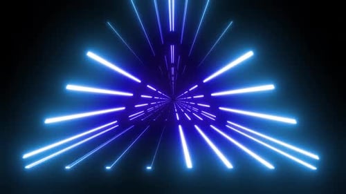 Dynamic neon lights create a futuristic tunnel effect for your project