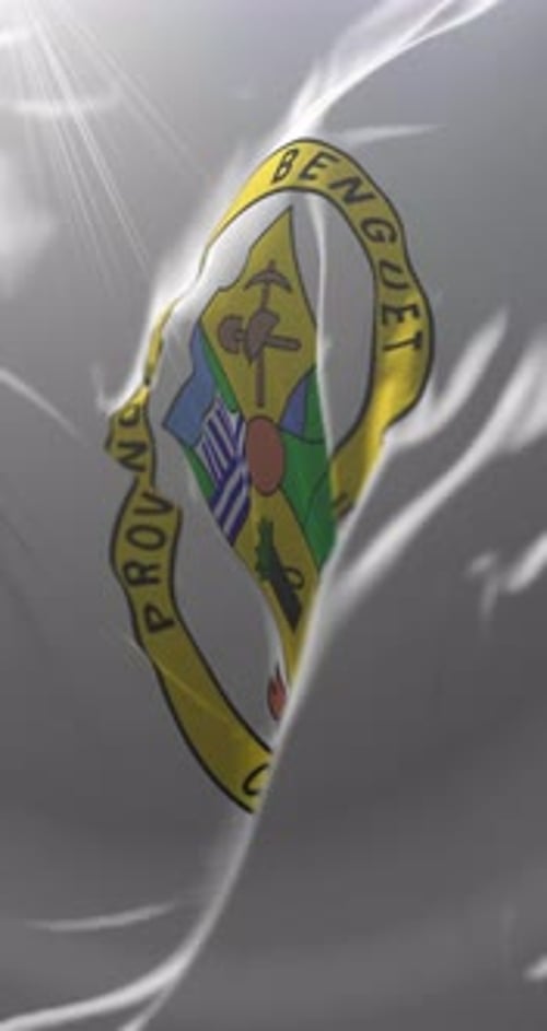 Benguet Province Official Seal Flag Waving