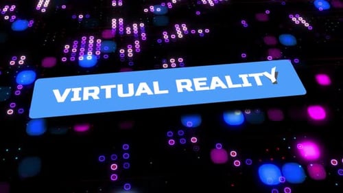 Virtual Reality Text Reveal on Futuristic Digital Background