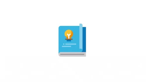 Flat Design Book Reveals Text Animation