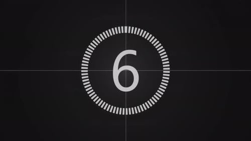Classic Film Countdown Leader with Numbers and Ticks