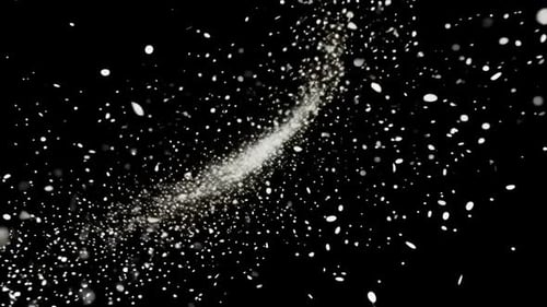 Abstrakte weiße glühende Partikel, die im Weltraum fließen Motion Gra