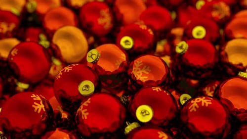 Red Christmas Ornaments Holiday Background Loop