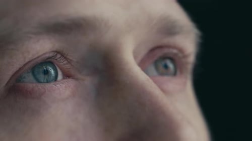 Extreme Close Up of Human Blue Eyes