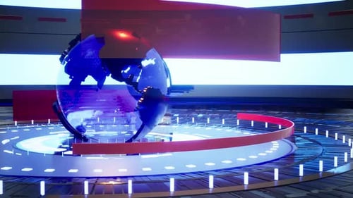 News Background, Digital World Breaking News Studio Background For News Report