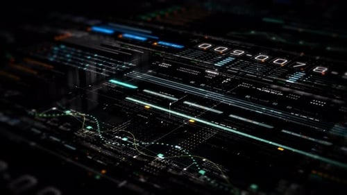 Futuristische Datenmatrix-Simulation HUD-Bildschirm 04