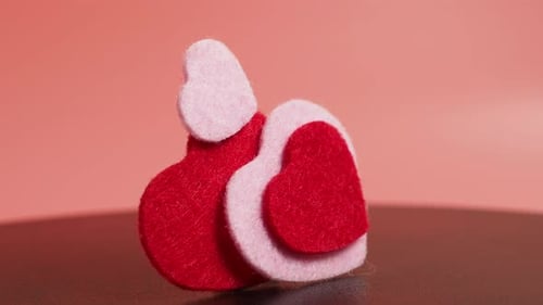 Stacked Felt Hearts for Valentine's Day