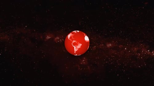 Realistischer Erdplanet Rotiert im Weltraum oder in der Galaxie und Sterne in der Milchstraße, Animation Erdplanet. 1294