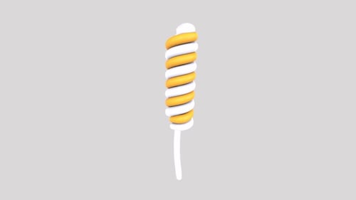Sweet Striped 3D Lollipop Spinning Animation