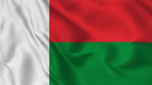 Realistic Waving Flag of Madagascar