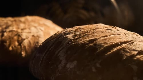 Hausgemachtes Brot backen im Ofen Frisches Bio-Brot Timelapse Loaf is Raised
