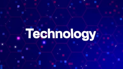 Technology text animation with background