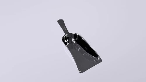 Shiny Metallic Scoop Rotating and Tumbling 3D Animation