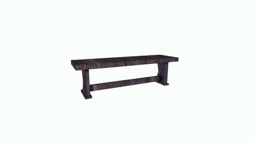 Wood Bench rotation in loop on white background