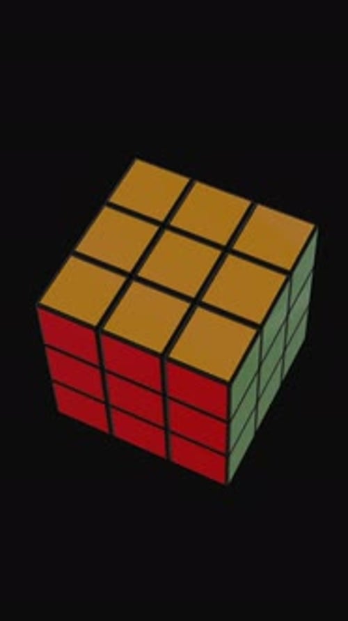 Rubik's Cube Rotating 3D Animation Vertical