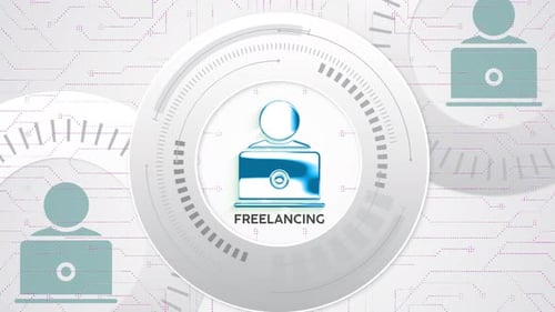Freelancing Icon With Light Hud Animation