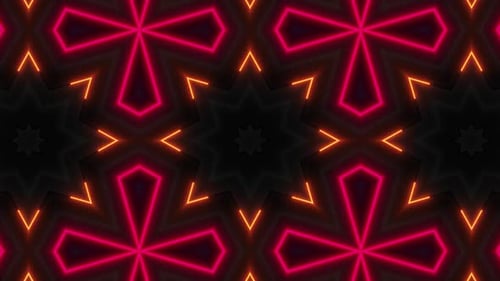 Vibrant Neon Geometric Kaleidoscope Pattern Animation