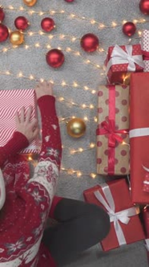 Preparing Gifts on Cozy Christmas Holiday