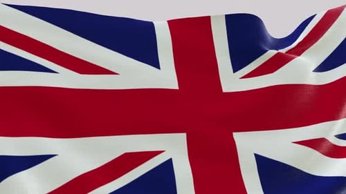 Realistic Waving United Kingdom Flag Seamless Loop