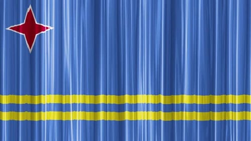 Aruba National Flag Waving Curtain Loop Animation