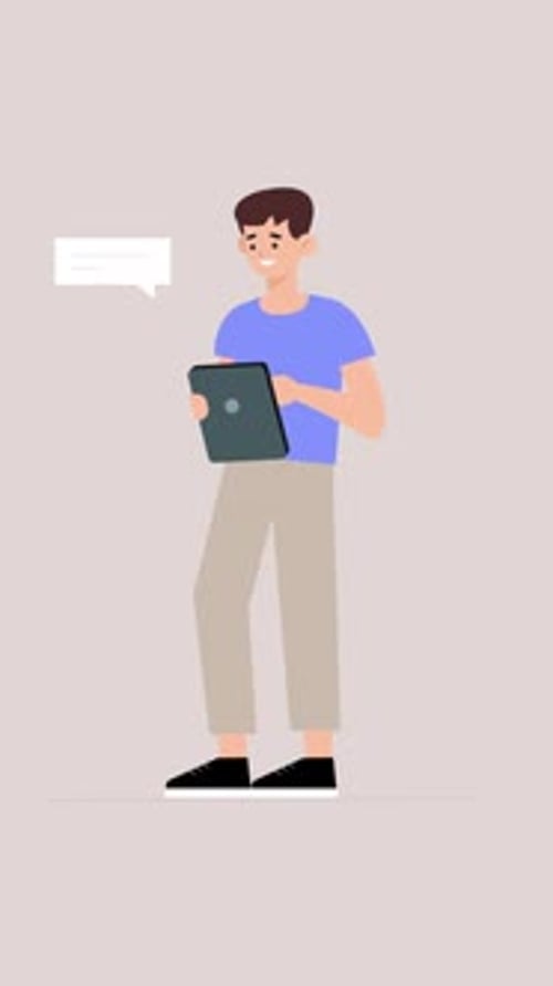 Young Man Taking Important Notes In His Notebook Vertical