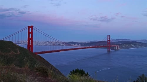 Golden Gate Bridge at Evening, Time Lapse America
