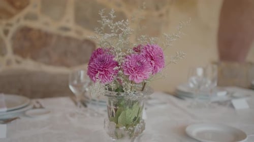 Floral Centerpiece for Wedding Reception Table Setting