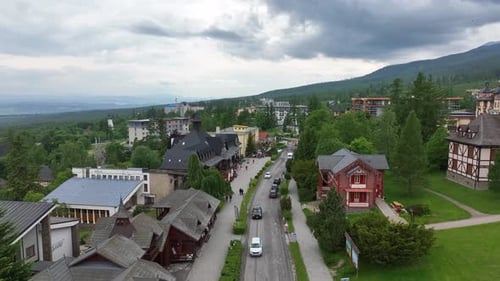 Vue aérienne de Stary Smokovec en Slovaquie