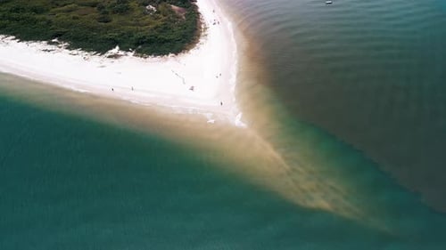Aerial View of the Sandy Beach Named Daniela Located on the North of Santa Catarina Island