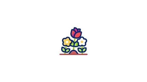 Animated Flat Design Business and Technology Icons