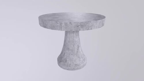 3D Animated Concrete Pedestal Table Rotation Animation
