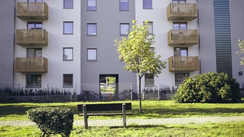 Apartment Building Exterior on Sunny Day