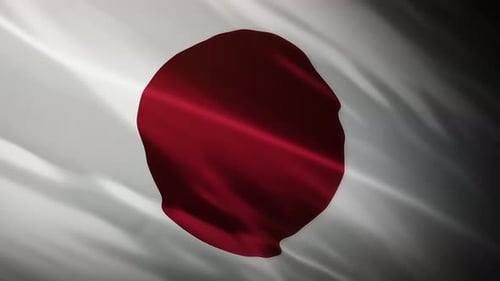 Realistic Waving Japan National Flag Loop
