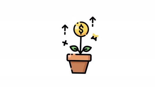 Animated Money Plant Icon for Financial Growth