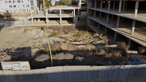As Part of the Construction of a Multistory Apartment Building Work is in Progress Along the